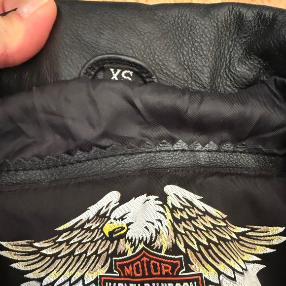 Harley Davidson Women's Leather Jacket Rare Size X-Small - Picture 6 of 6